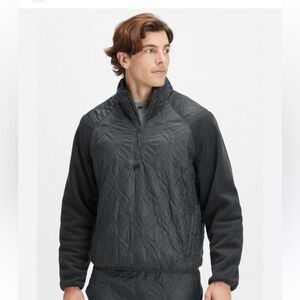 NWT Fabletics Loft Jaclet dark charcoal/black quilted 3/4 zip up Size XXL $99